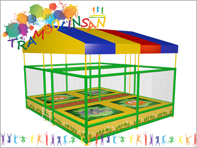40677  -  Çatılı Trambolin - Dörtlü 