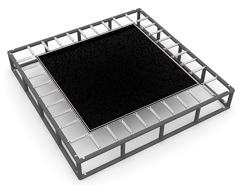 40681-Bahçe Tipi Kare Zemin Trambolini Modeli 200x200cm